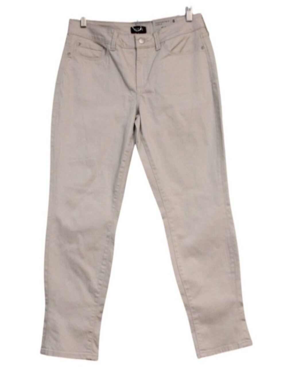NWT NYDJ Jeans Size 8 Beige Stretch Denim Convertible Ankle Slimming Comfort